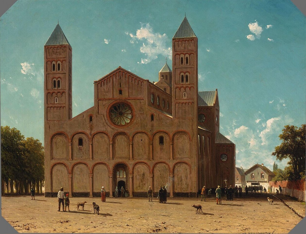 Nederländska: De Mariakerk in Utrecht Sankt Marias kyrka i Utrecht av Jan Weissenbruch