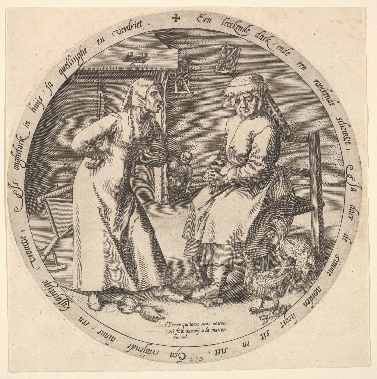 Den skällande kvinnan och den kaklande hönan, ca. 1568. av Jan Wierix