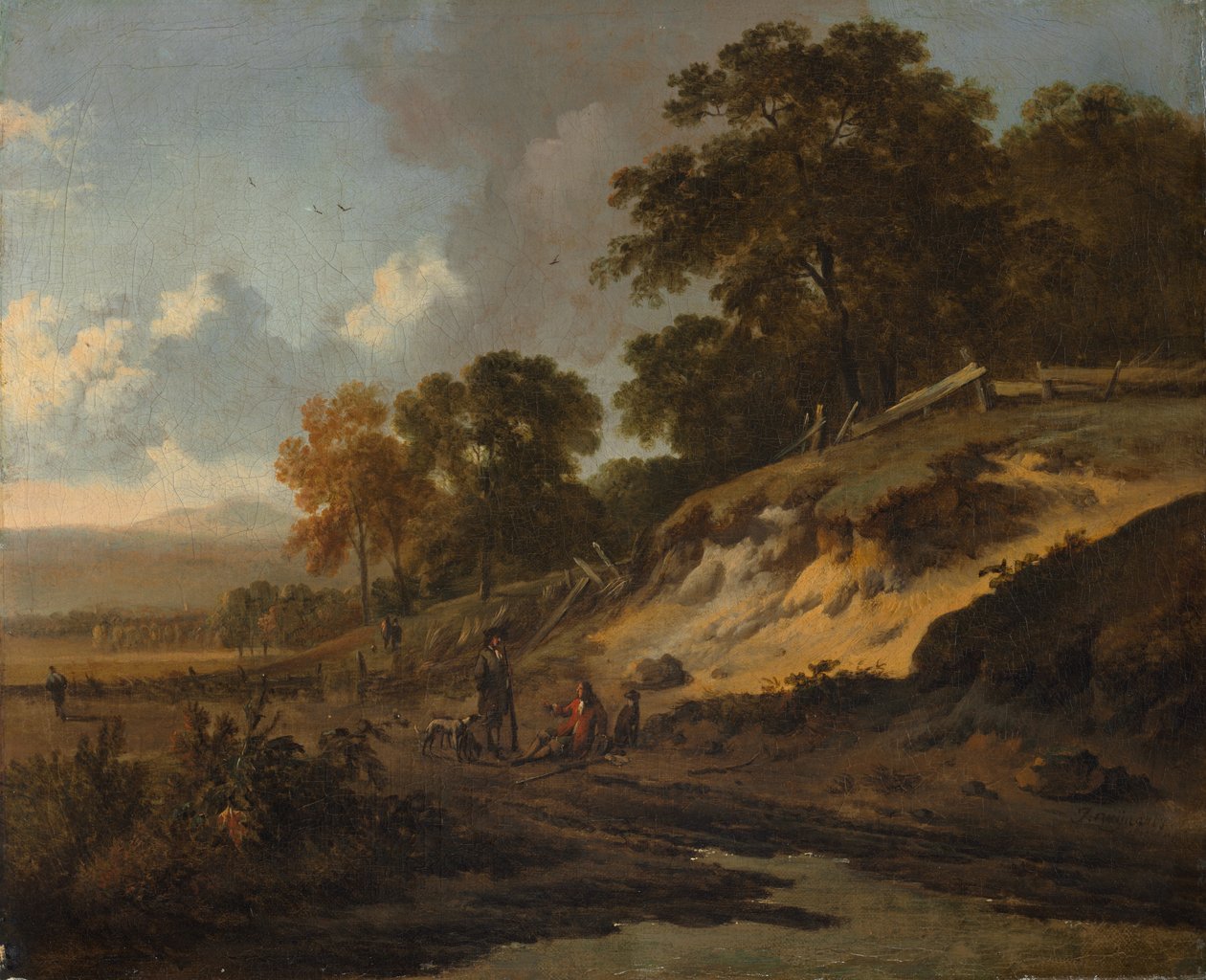 Landskap med jägare, ca. 1660-1680. av Jan Wijnants
