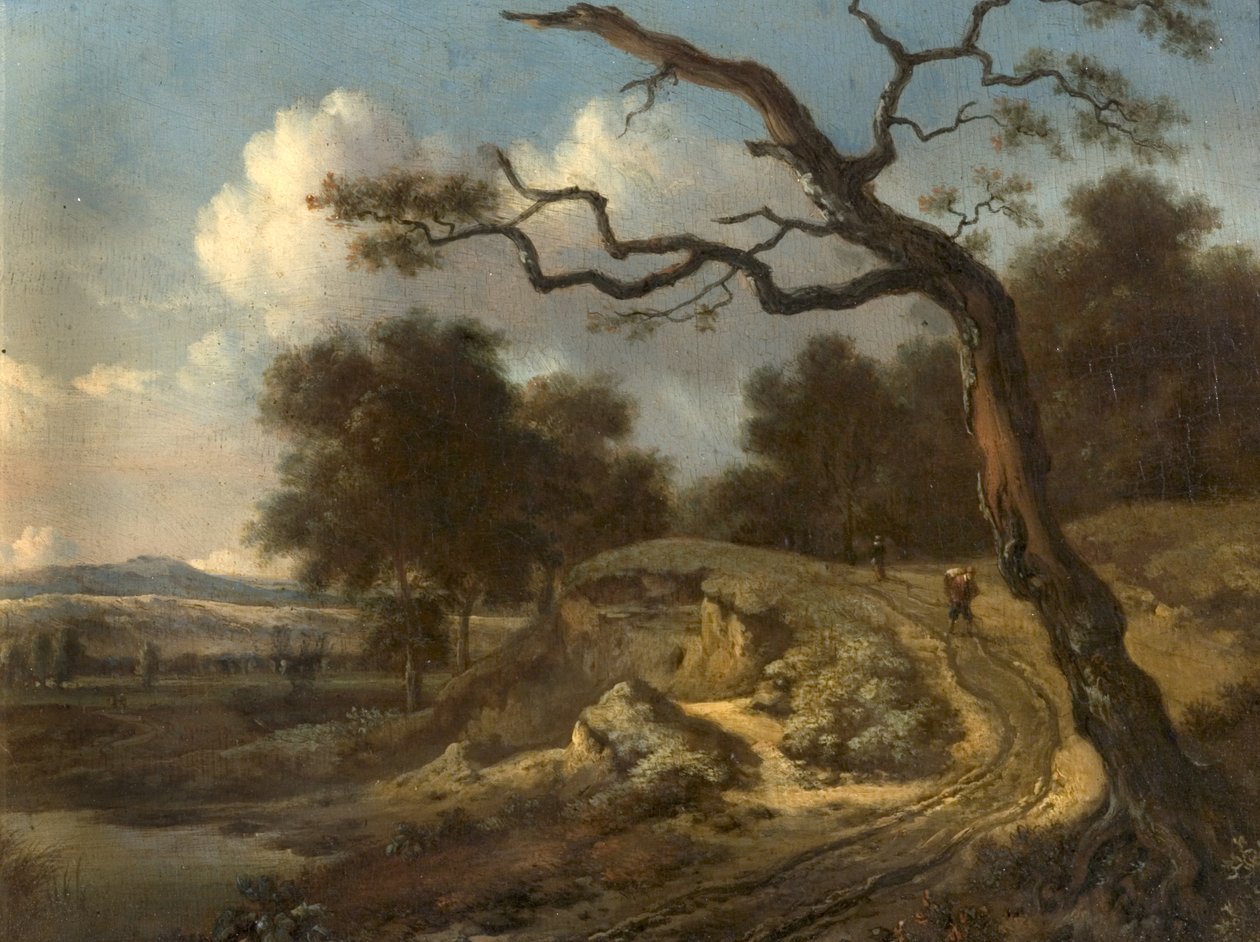 Landskap med bönder och en väg av Jan Wijnants