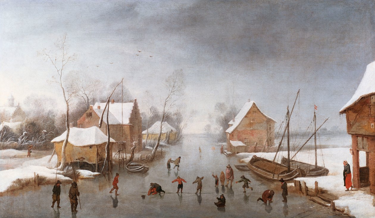 Ett vinterflodlandskap av Jan Wildens