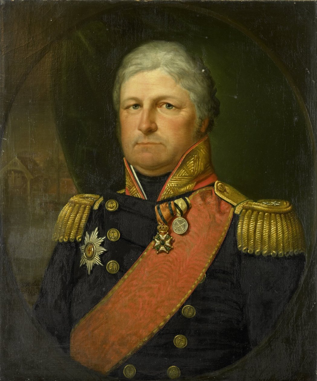 Porträtt av konteramiral Job Seaburne May av Jan Willem May