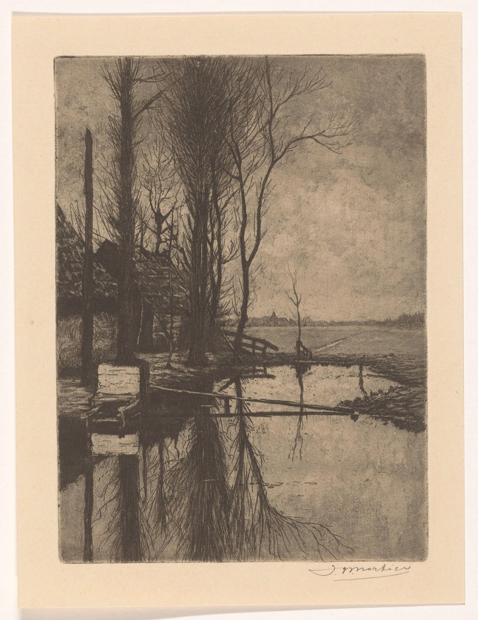 Dike vid Nootdorp av Jan Willem Nortier (signed by artist)