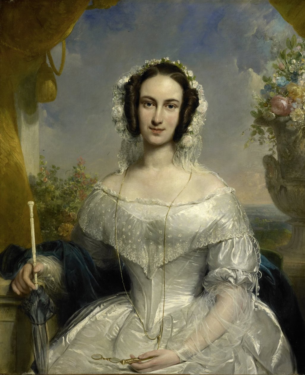 Agatha Petronella Hartsen (1814-78). På brudtoalett i samband med hennes äktenskap med Jan van der Hoop den 17 mars 1841 av Jan Willem Pieneman