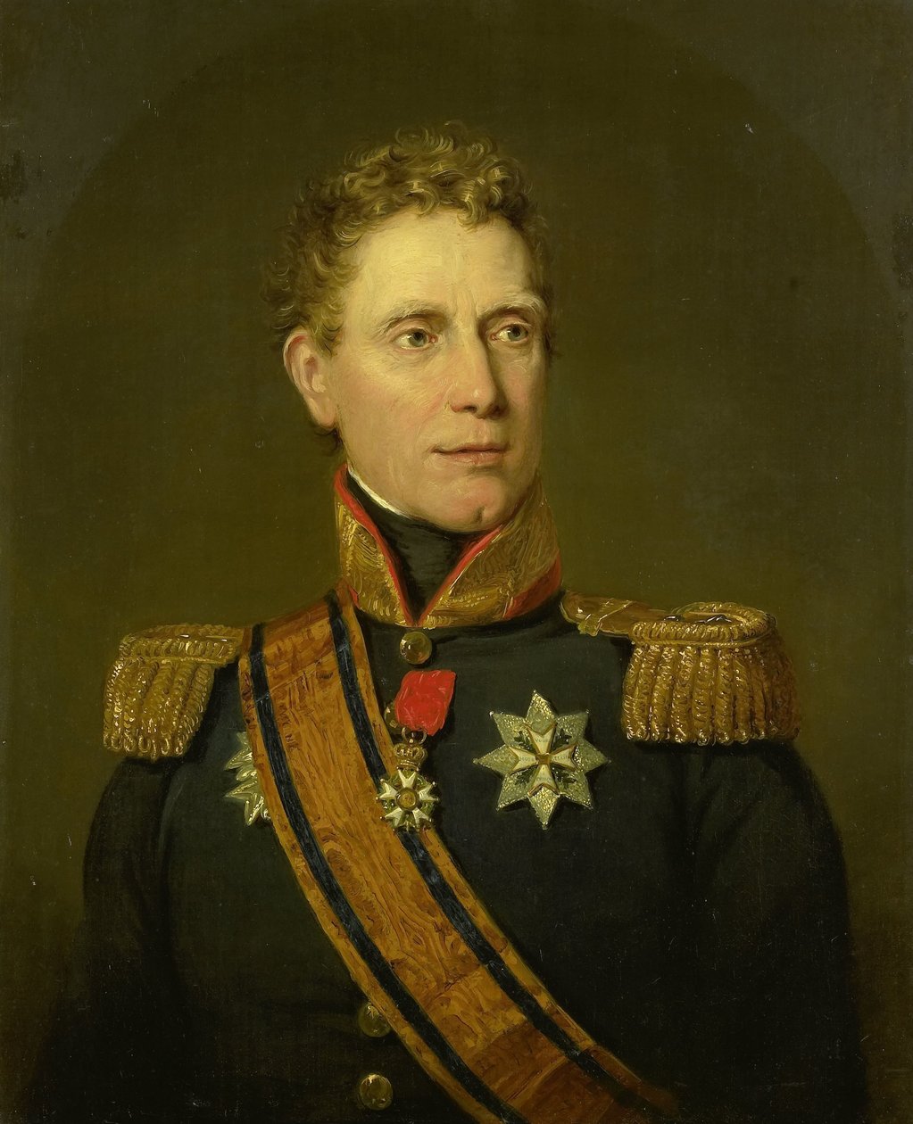 Porträtt av Jonkheer Jan Willem Janssens, guvernör i Kapkolonin och generalguvernör i Nederländska Ostindien av Jan Willem Pieneman