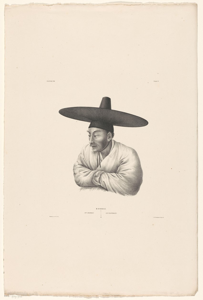 Porträtt av en koreansk köpman Koorai / En köpman / Ein Kaufmann (titel på objekt) av Jan Willem Vlaanderen