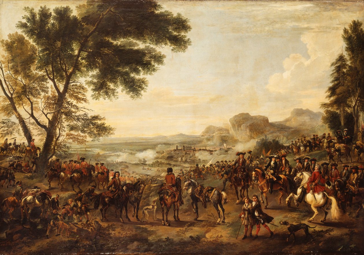 Kung Vilhelm III och hans trupper förbereder sig för ett slag, av Jan Wyck