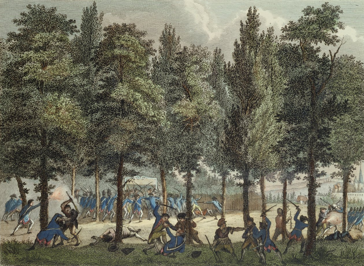 Marseillais på Champs-Elysees, 30 juni 1792, graverad av Reinier Vinkeles (1741-1816) och Daniel Friday (1765-1822) av Jan after Bulthuis