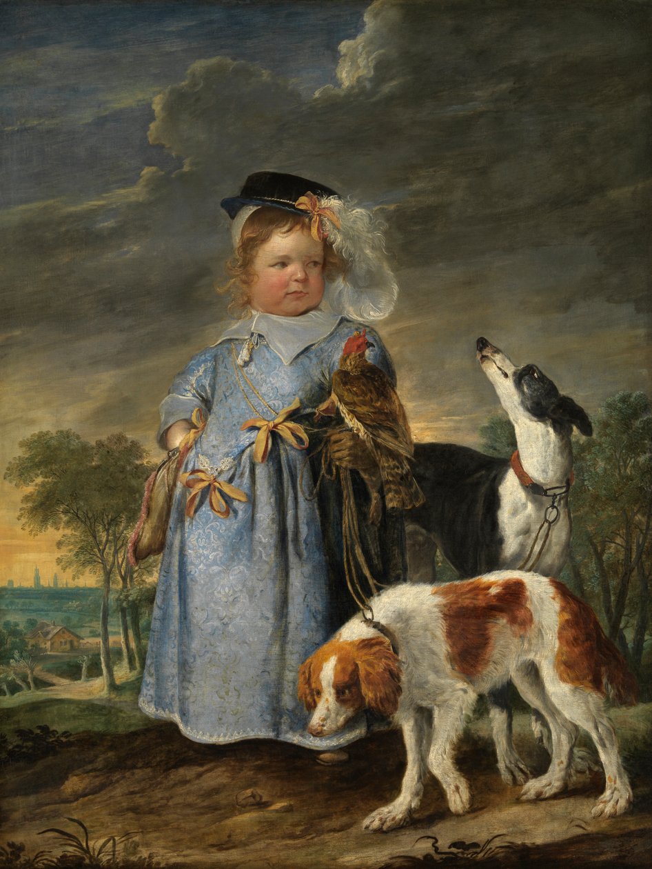 Porträtt av en pojke (olja på panel) av Jan and Quellinus Erasmus (1607 78) Fijt