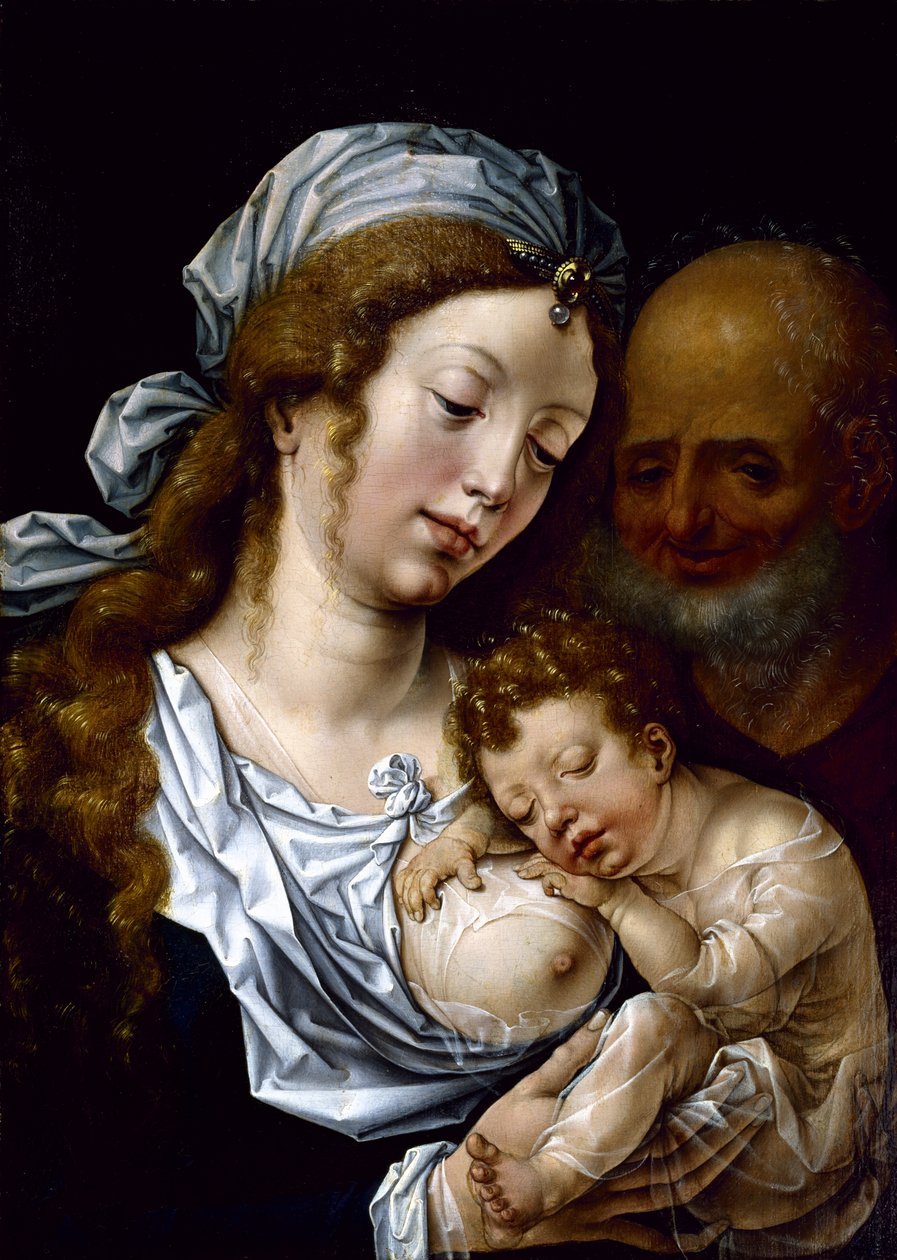Den heliga familjen, tidigt 1500-tal av Jan Gossaert