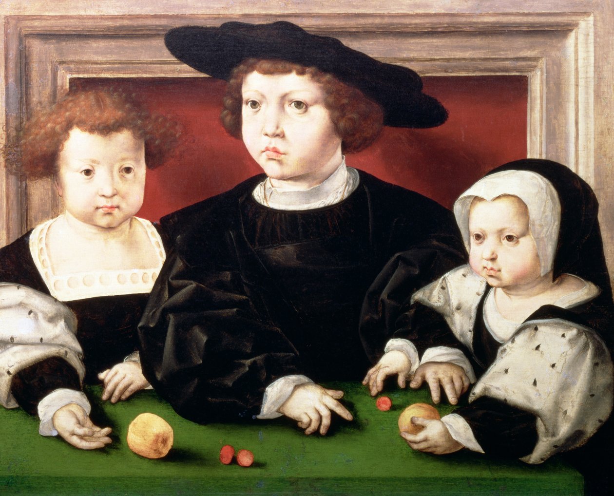 Barn till kung Christian II av Danmark, Norge och Sverige (1481-1559); John, Christina och Dorothea av Jan Gossaert
