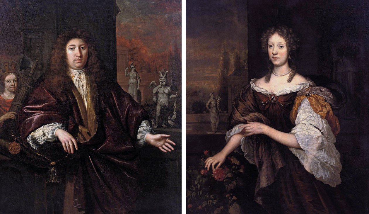 Porträtt av Gisbert Cuper Porträtt av Aleida van Suchtelen av Jan de Baen
