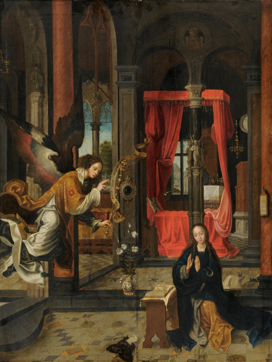 Bebådelsen, 1520-30 av Jan de Beer