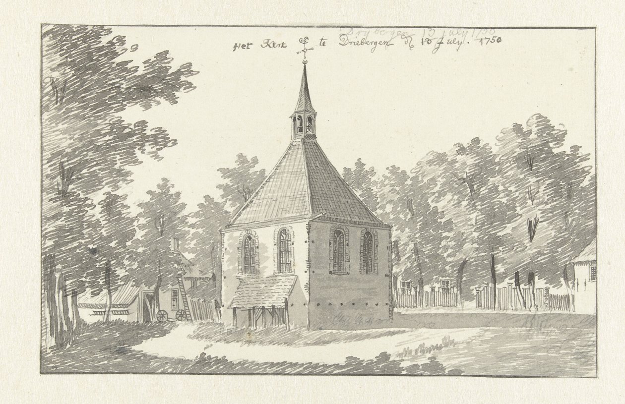 Utsikt över kyrkan i Driebergen av Jan de Beijer