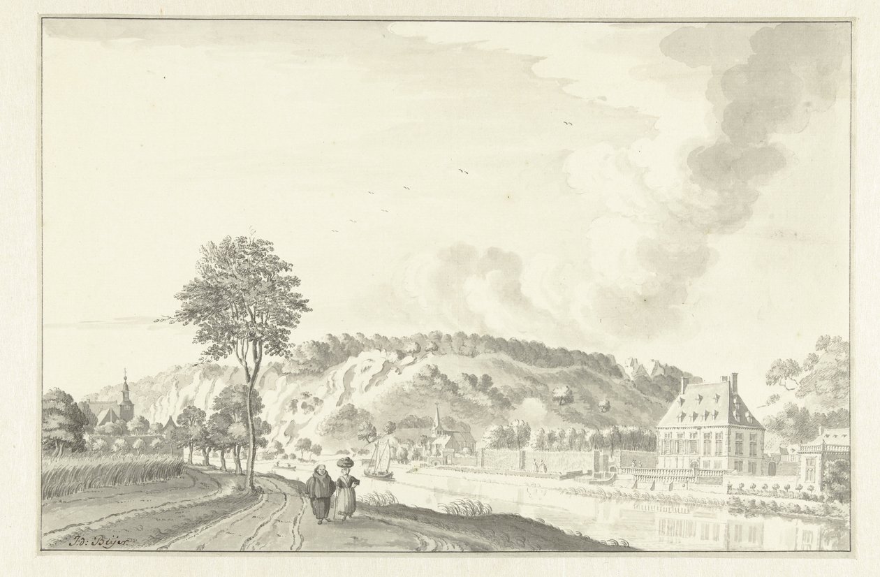 Daff Castle, längs Meuse, ovanför Namur av Jan de Beijer