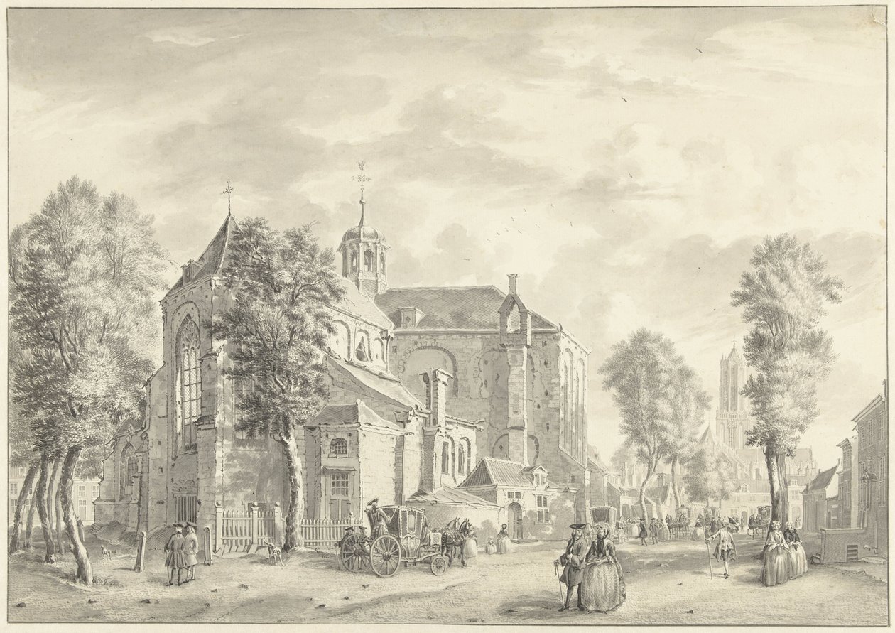 Pieterskerk i Utrecht med Dom i bakgrunden av Jan de Beijer