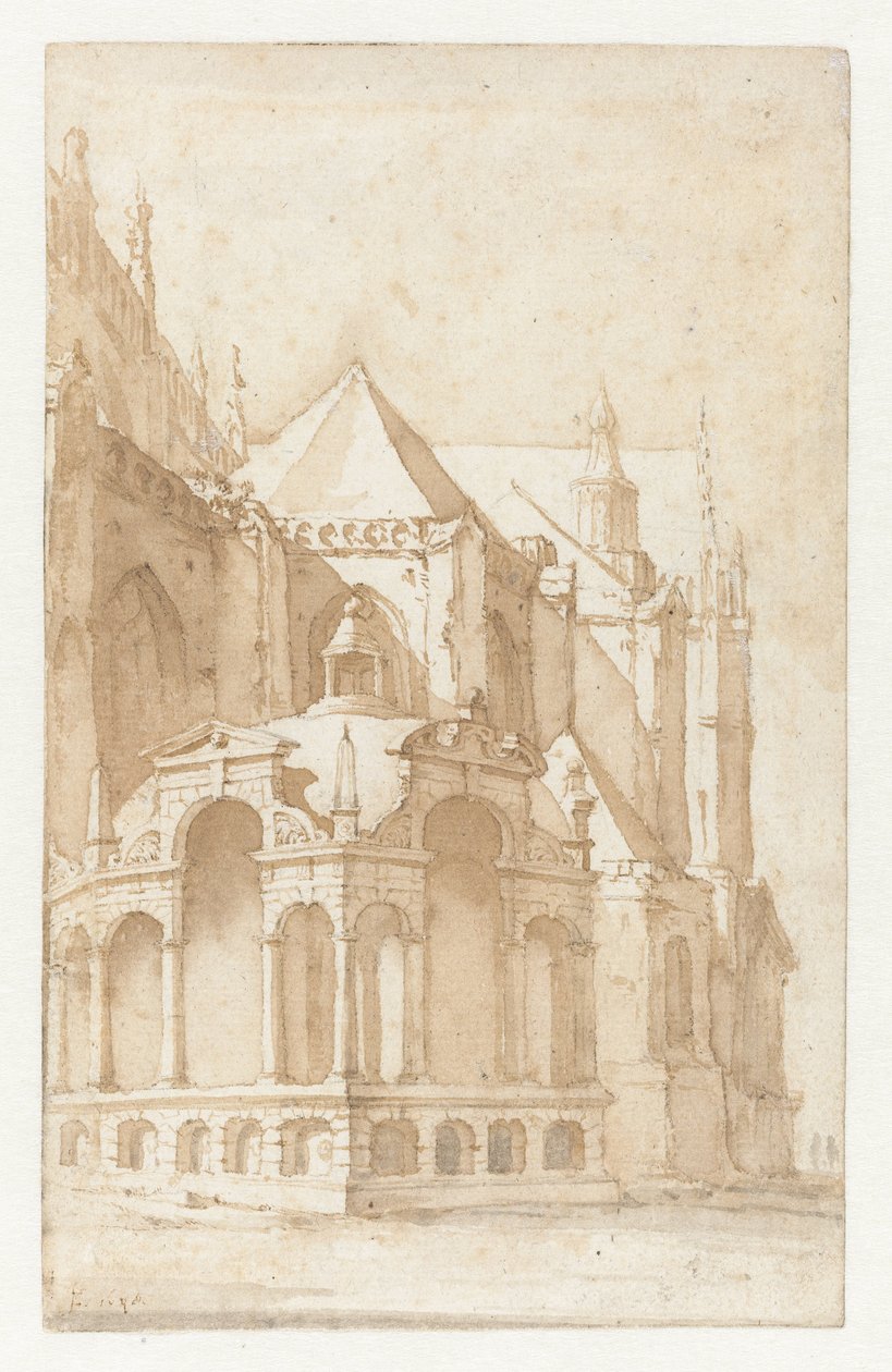 Beckeneel House på Nieuwe Kerk i Amsterdam av Jan de Bisschop