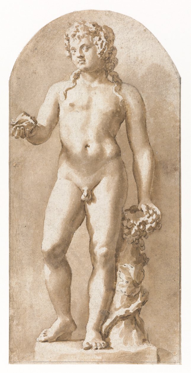 Ung Bacchus stående av Jan de Bisschop