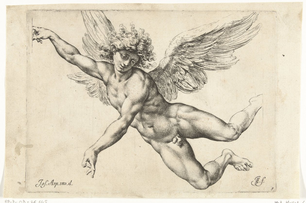 Studera för en naken, flygande ängel Paradigms graphics variorum artificum (serietitel) av Jan de Bisschop