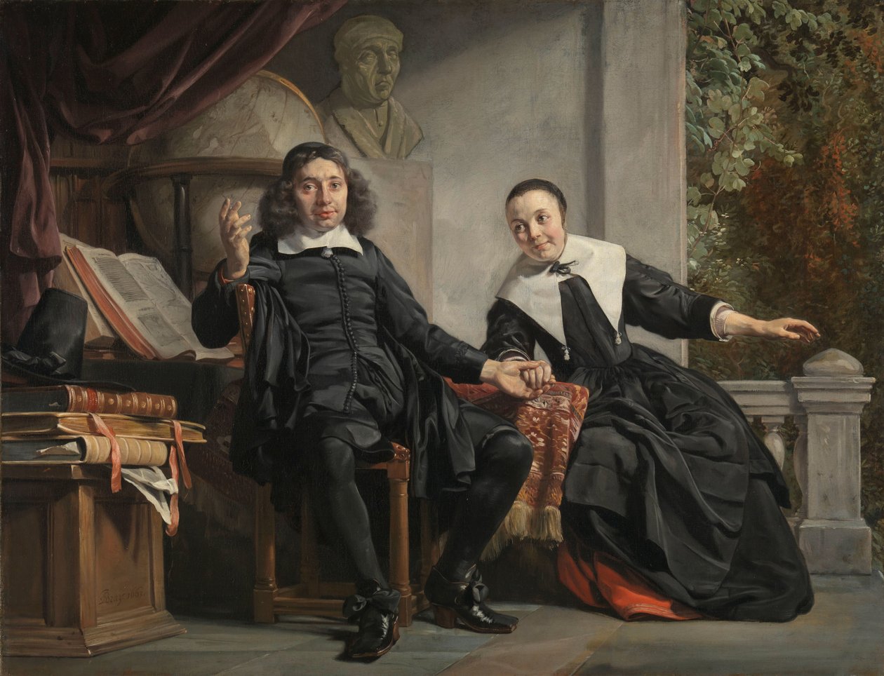 Abraham Casteleyn och hans fru, Margarieta van Bancken Haarlem-skrivaren Abraham Casteleyn och hans fru Margarieta van Bancken av Jan de Bray