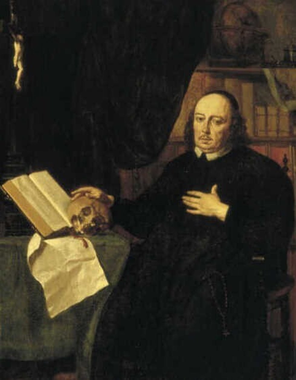 Porträtt av en pastor av Jan de Bray