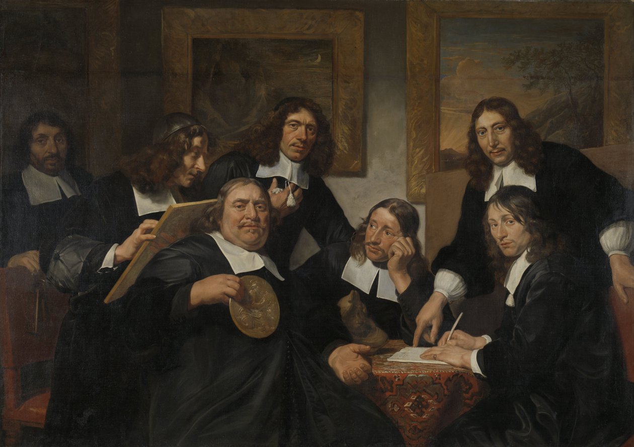 Guvernörerna för Saint Luke-gillet, Haarlem, 1675 av Jan de Bray