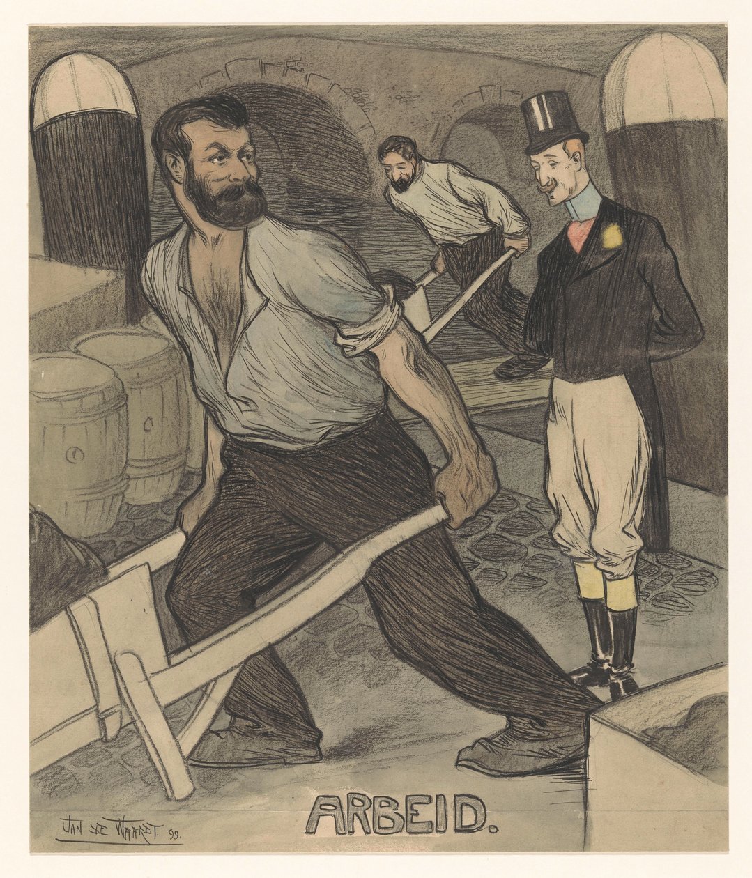 Arbeid (titel på objekt) av Jan de Waardt (signed by artist)
