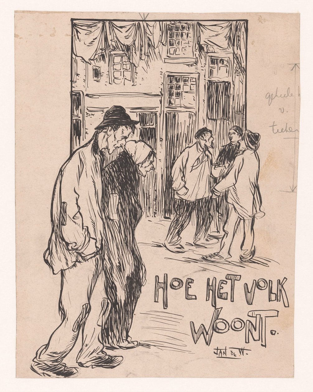 Hur människorna lever (titel på objekt) av Jan de Waardt (signed by artist)