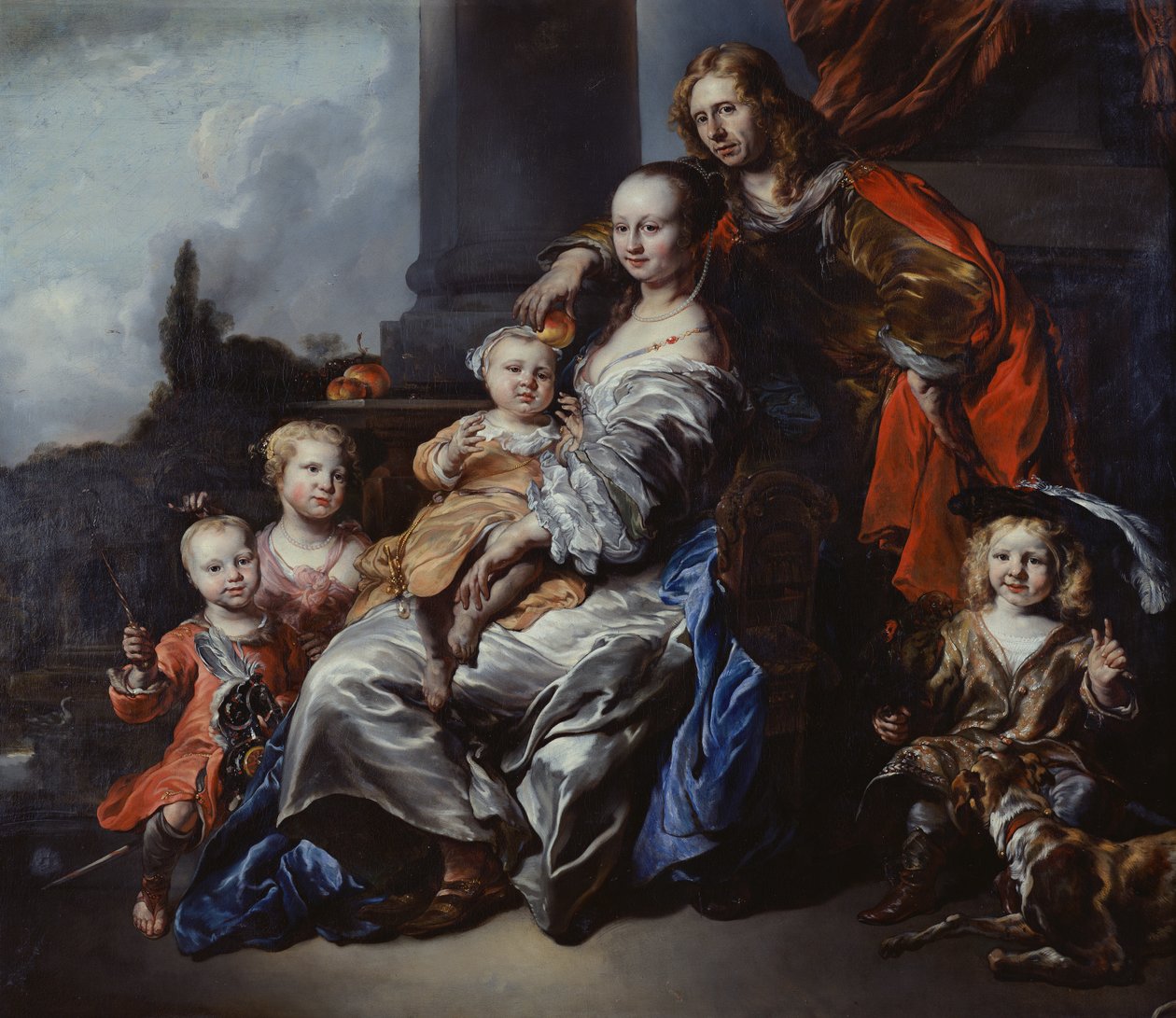Porträtt av en holländsk familj av Jan or Joan van Noordt