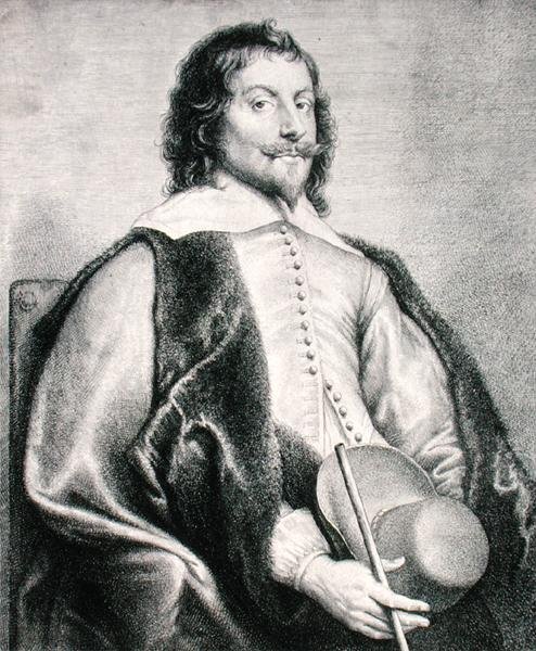 Nicolas Lanier (f.1588) graverad av Lucas Vostermans (gravyr) av Jan the Elder (after) Lievens