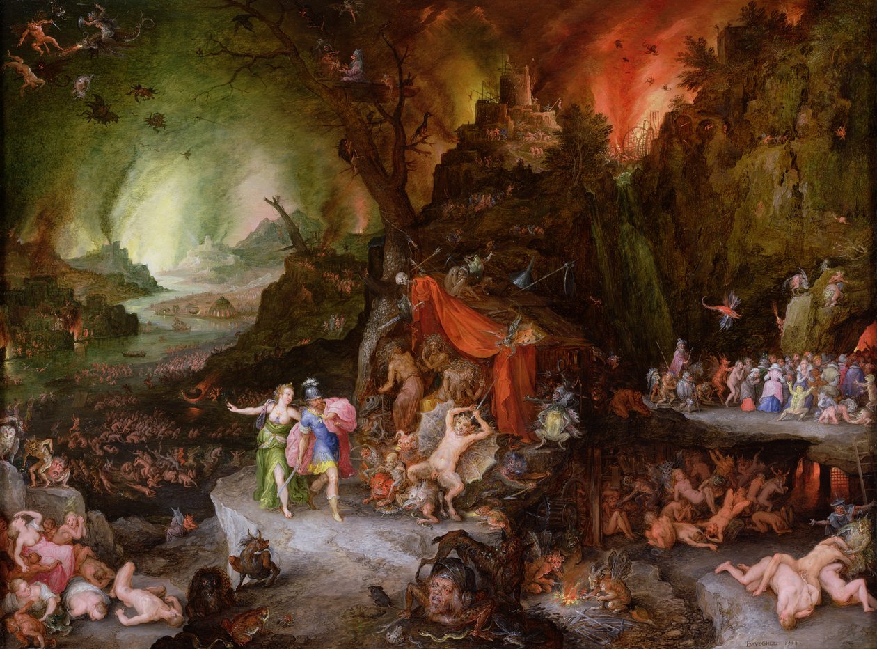 Aeneas och Sibylla i underjorden av Jan the Elder Brueghel