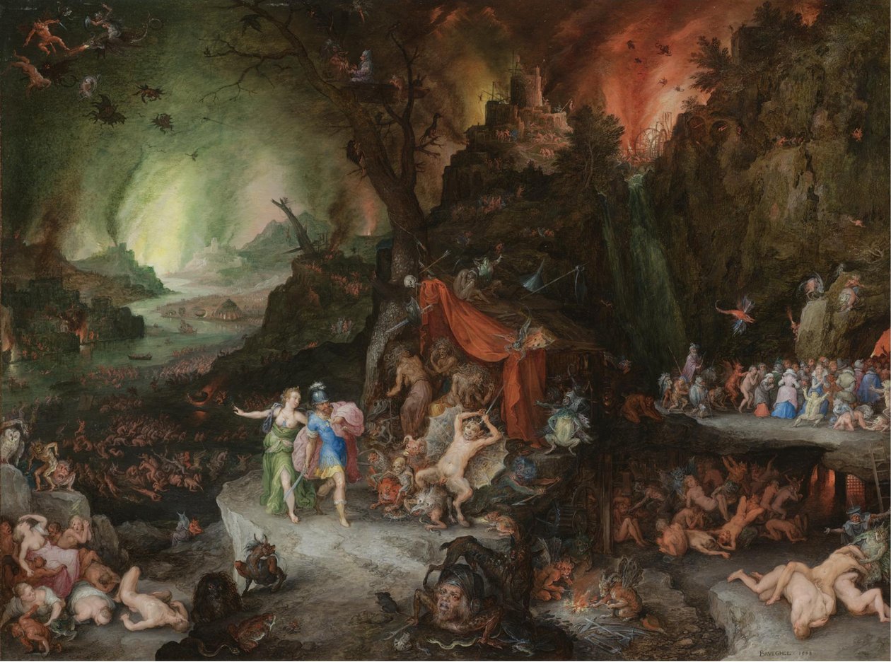Aeneas och sibylla i underjorden, 1598 av Jan the Elder Brueghel