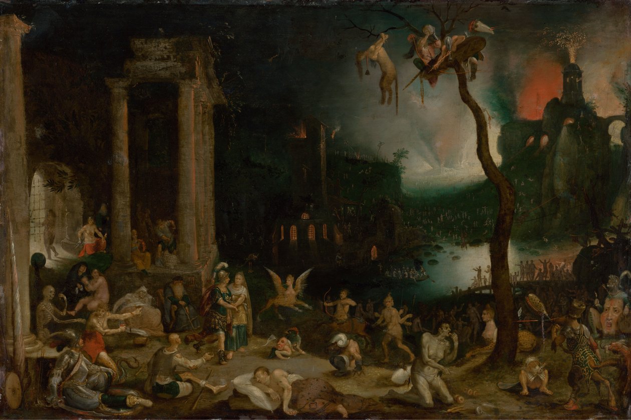 Aeneas och sibylla i underjorden, ca 1604. av Jan the Elder Brueghel