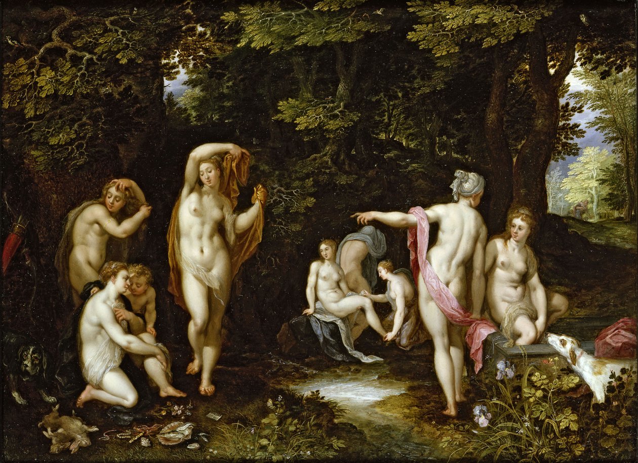 Diana och Actaeon, ca 1595 av Jan the Elder Brueghel