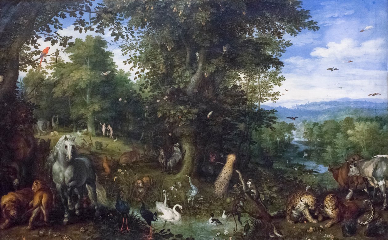 Jordiskt paradis med arvsynden av Jan the Elder Brueghel