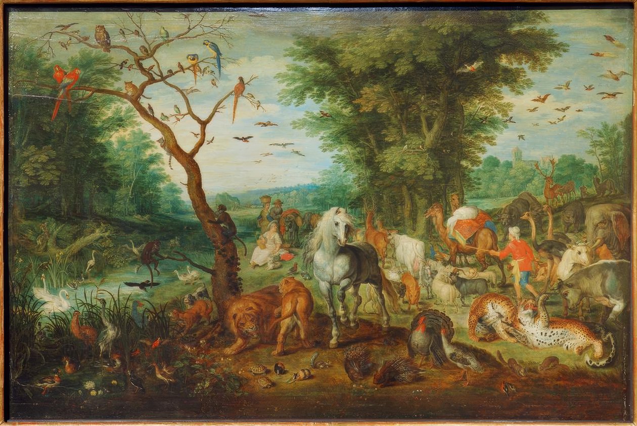 Paradislandskap med Noaks ark av Jan the Elder Brueghel