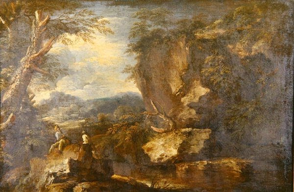 Rocky Landscape (olja på duk) (se även 242154) av Jan the Elder Brueghel