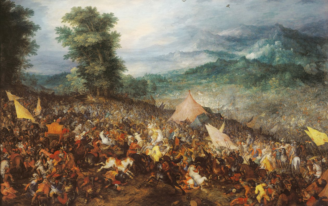 Slaget vid Gaugamela av Jan the Elder Brueghel