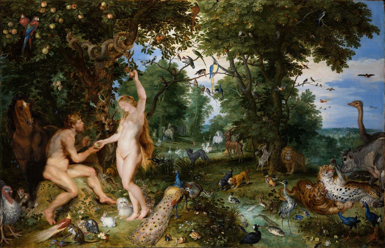 Edens lustgård med människans fall, ca. 1615. av Jan the Elder Brueghel