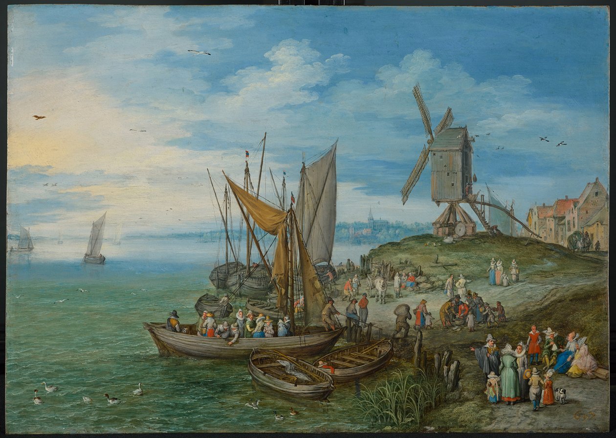 Bruket vid piren, 1613 av Jan the Elder Brueghel