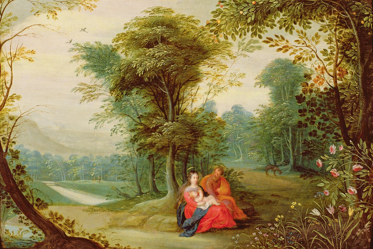 Resten på flykten till Egypten av Jan the Elder Brueghel