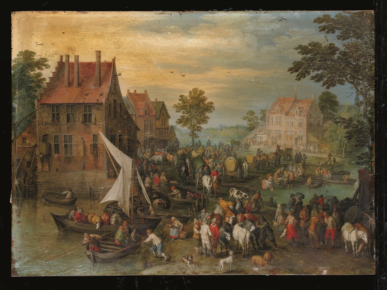 Marknadens återkomst (olja på koppar) av Jan the Elder Brueghel