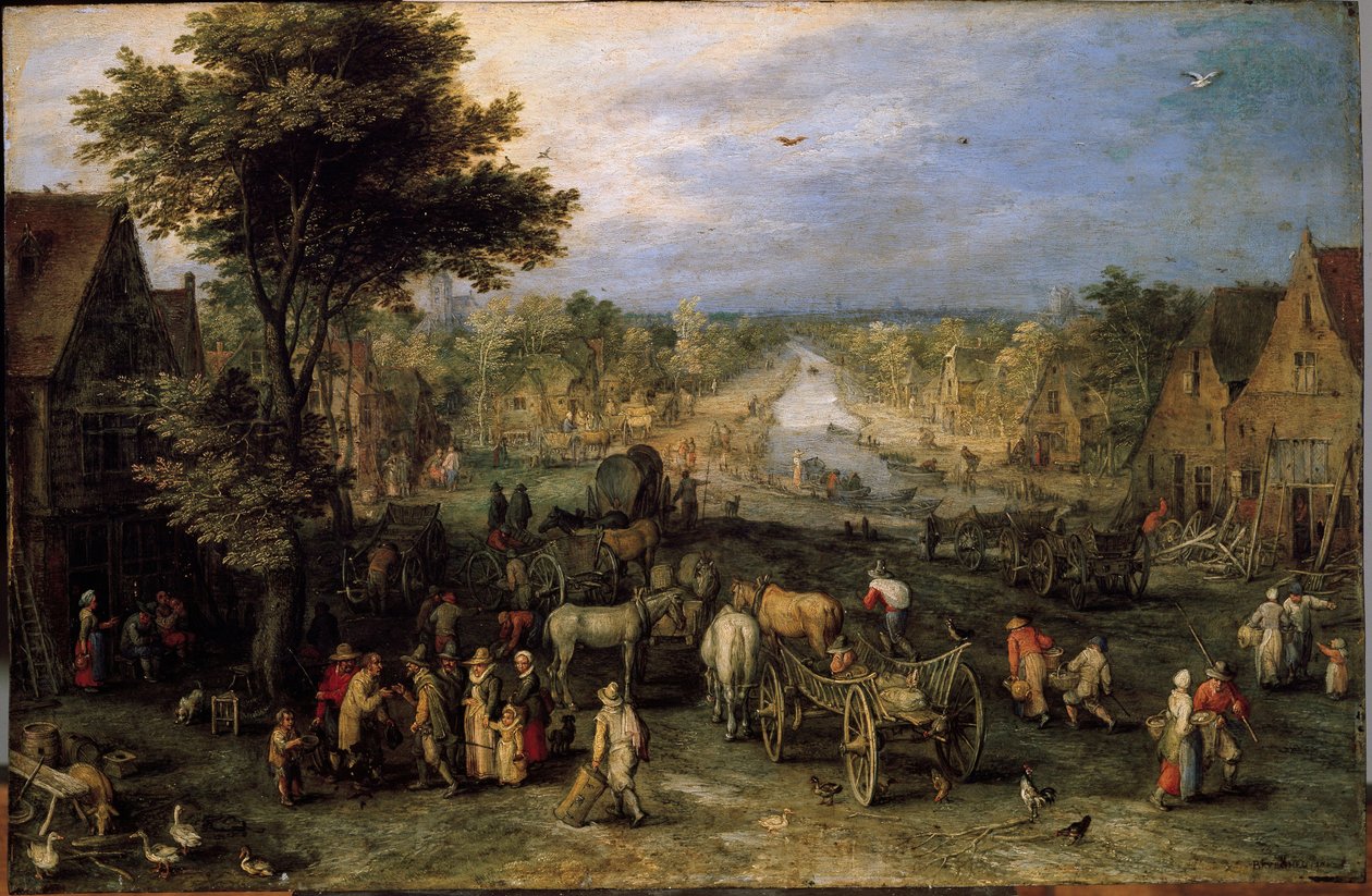 By med vagnar (Målning av Jan the Elder Brueghel