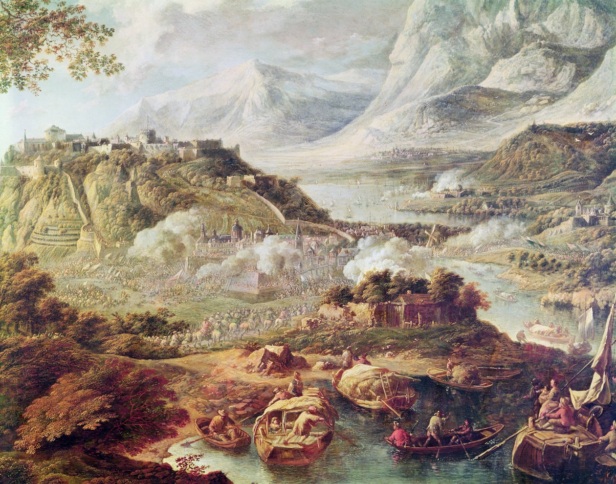 Angrepp på en fästning (olja på duk) av Jan the Elder Griffier