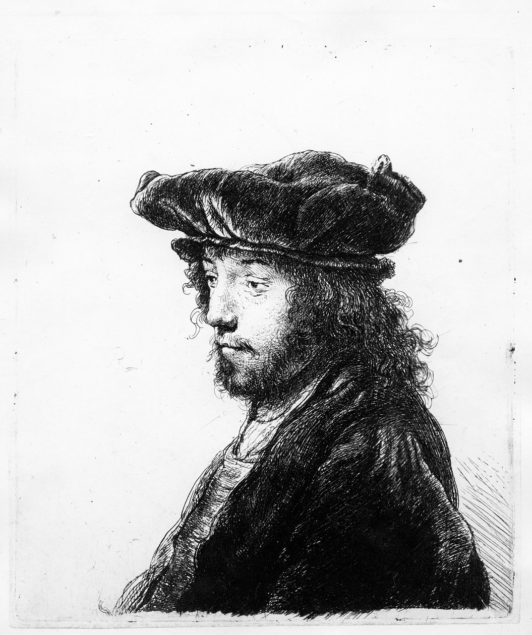 An Oriental Head, etsat av Rembrandt, ca 1635 (etsning) av Jan the Elder Lievens