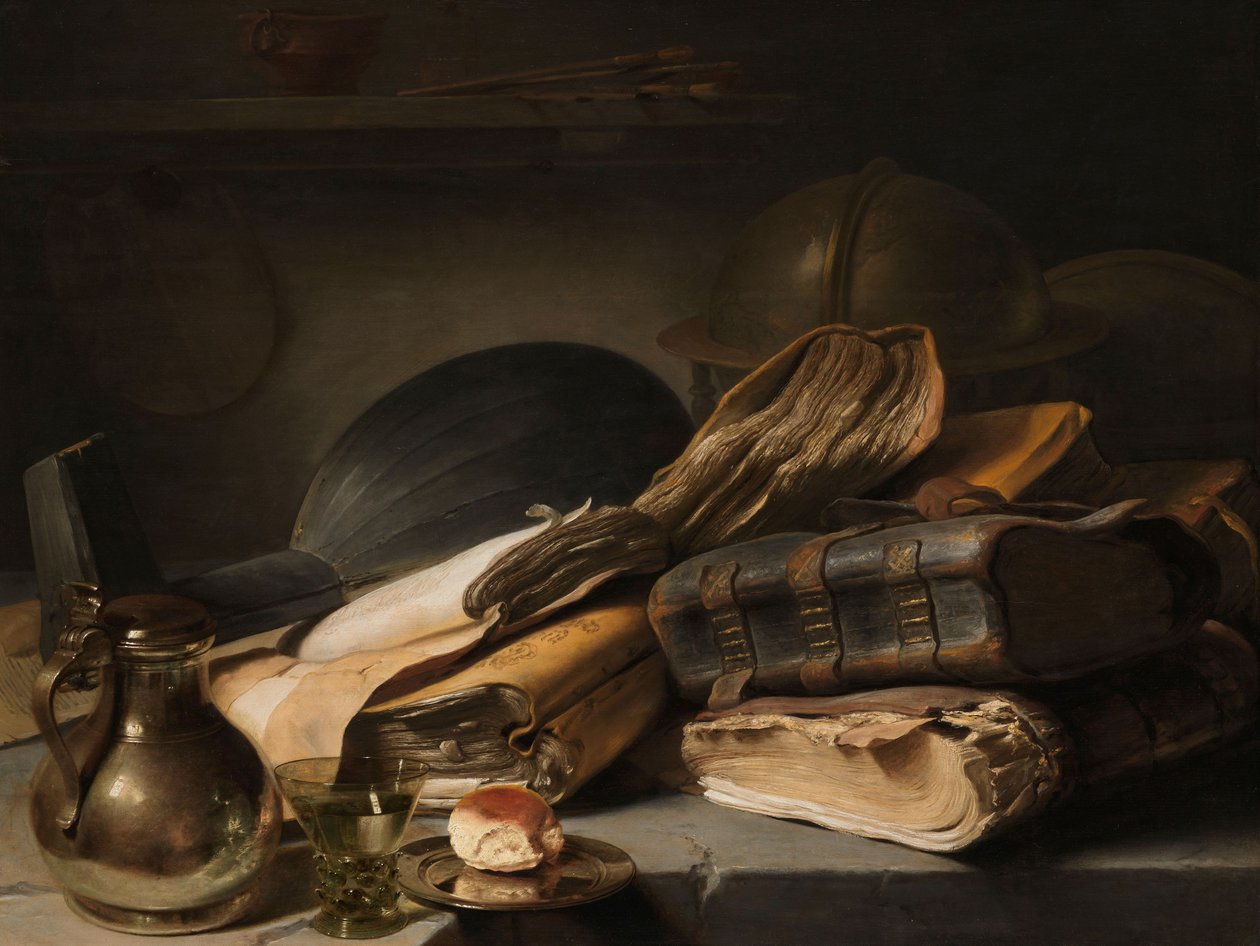 Stilleben med böcker, c.1627-28 av Jan the Elder Lievens