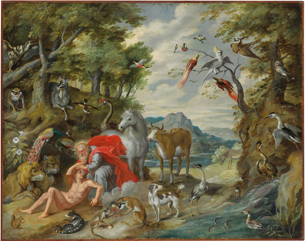 Skapelsen av Adam, från berättelsen om Adam och Eva av Jan Brueghel the Younger