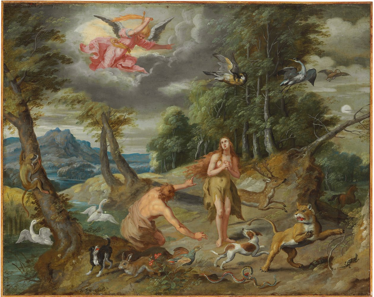 Utdrivningen ur paradiset, från Berättelsen om Adam och Eva av Jan Brueghel the Younger