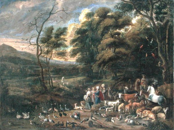 Noah and the Animals (olja på duk) av Jan van (attr. to) Kessel