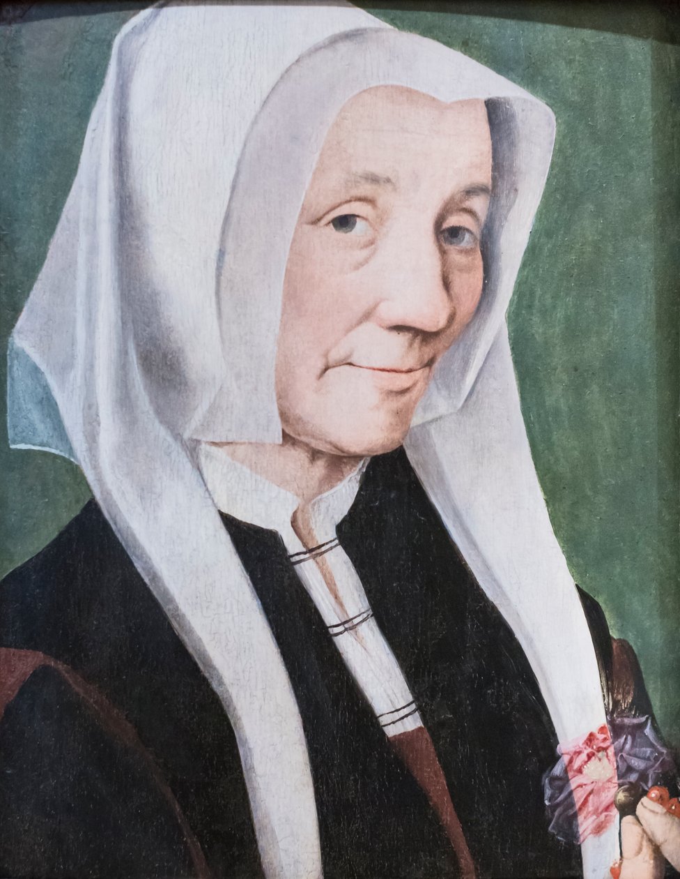Porträtt av en gammal kvinna, känd som Luthers hustru av Jan van (studio of) Scorel